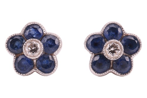 Lot 300 - Aspinal of London - a pair of Athena sapphire...