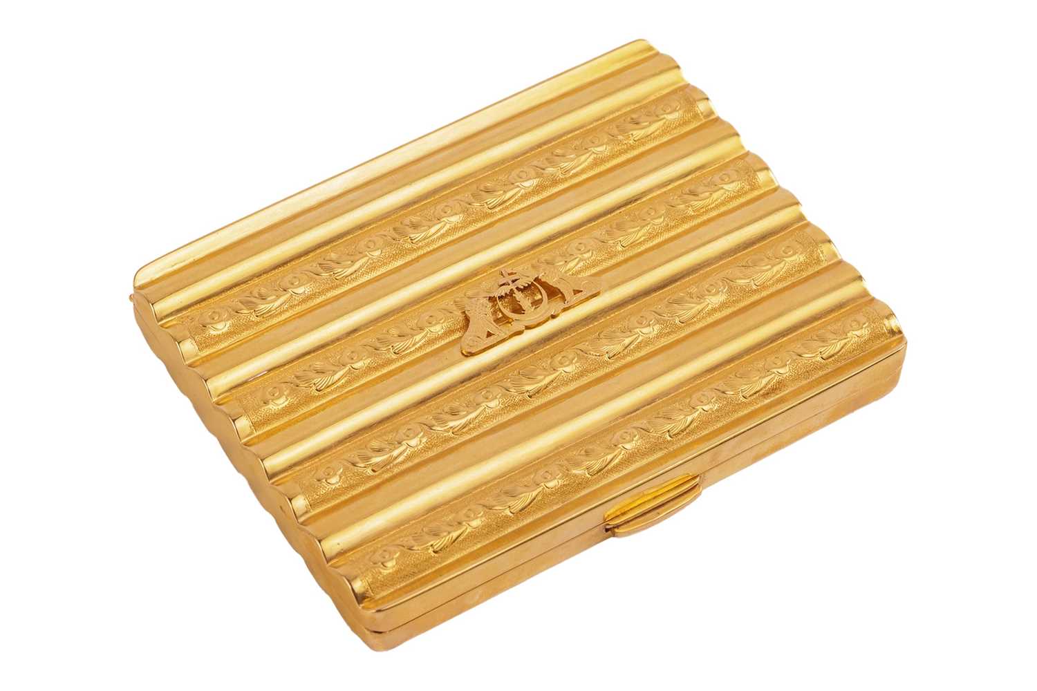 Lot 353 - A Brunei cigarette case, of reeded rectangular...