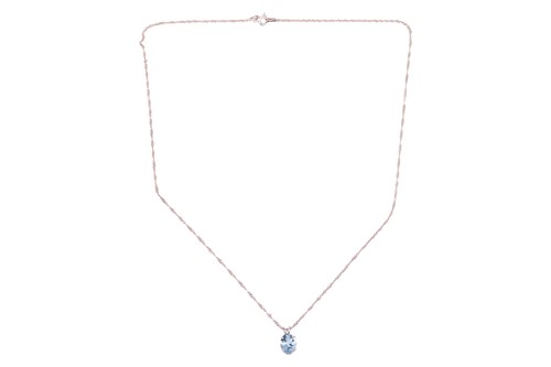 Lot 327 - A modern 18ct white gold and aquamarine...