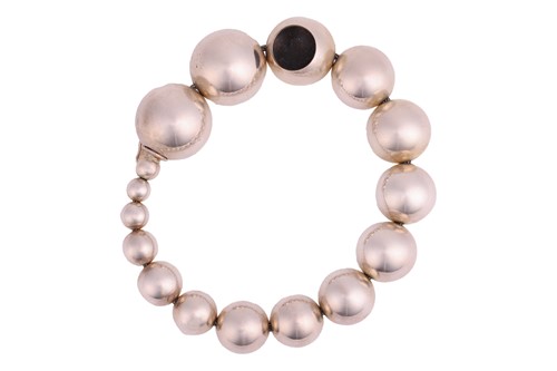 Lot 339 - Georg Jensen - a silver 'Cave' bracelet,...