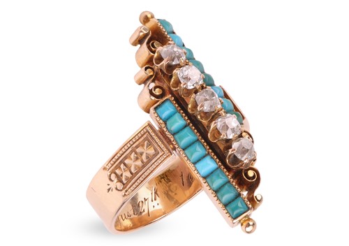 Lot 204 - A Victorian cocktail ring set with diamonds...
