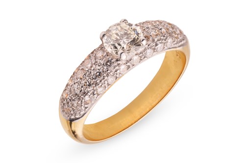 Lot 185 - A diamond-set dress ring, with an estimated...