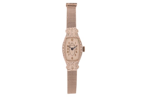 Lot 371 - An Art Deco ‘18K’ Diamond-set Dress Watch...