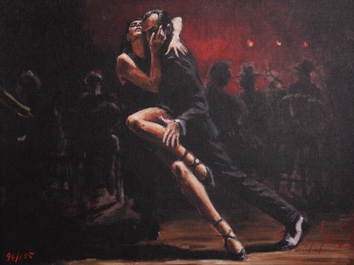 Lot 129 - Fabian Perez (Argentine b.1967) Tango in Red...