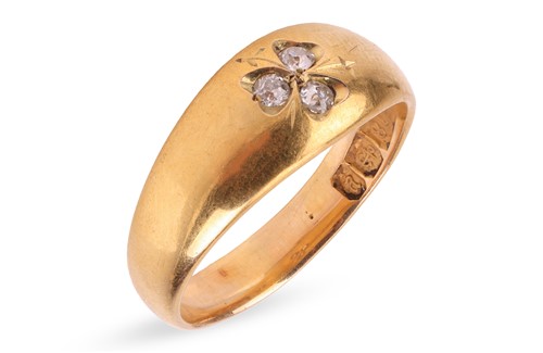 Lot 2 - A Victorian diamond-set shamrock ring in 18ct...