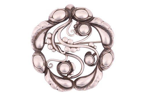 Lot 285 - Georg Jensen - A ‘Moonlight Blossom’ brooch,...