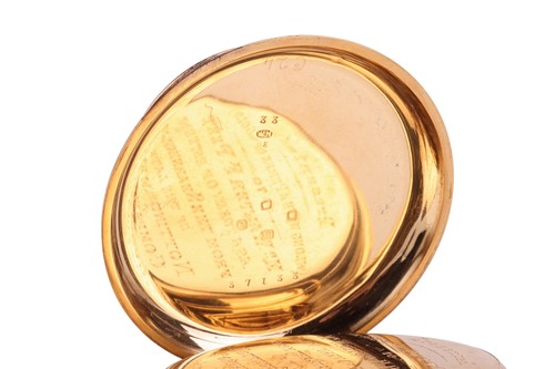 Lot 413 - Pearce & Sons – An 18ct Gold open-face pocket...