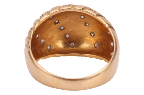 Lot 63 - Grima - a diamond-set bombe ring, of ribbed...