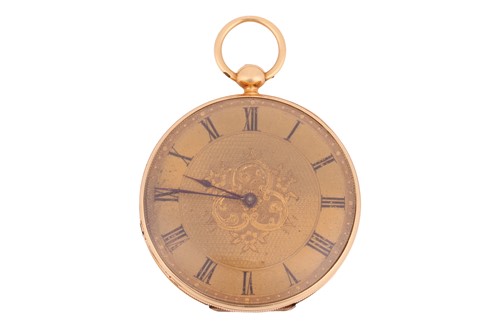 Lot 414 - Adam Thomson - An ‘18K’ open-face pocket watch...