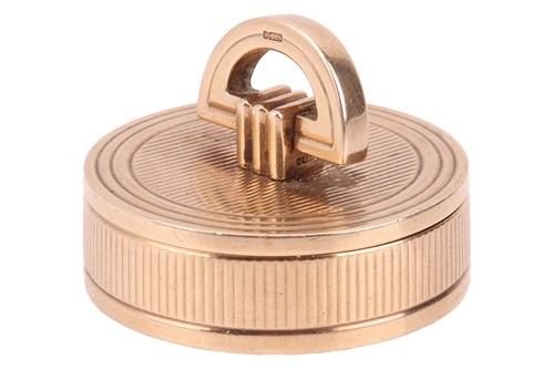 Lot 416 - Cartier - a pill box in 9ct gold, of squat...