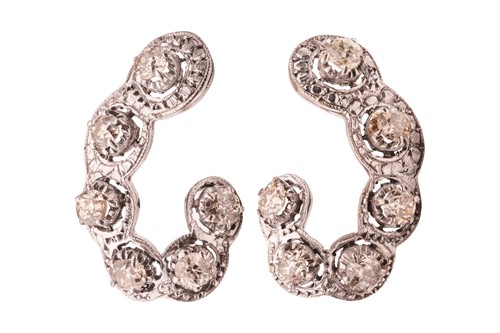 Lot 207 - A pair of earrings set with old-cut diamonds,...