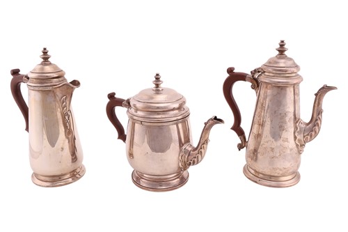 Lot 462 - A matched three-piece silver coffee/tea set,...