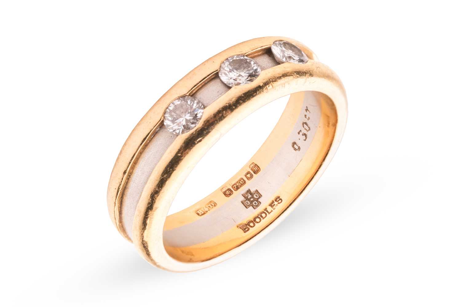 Lot 288 - Boodle & Dunthorne - a two-toned Amaré ring in...