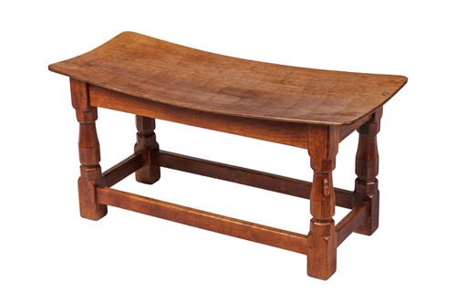 Lot 91 - Robert 'Mouseman' Thompson: an oak bench, with...