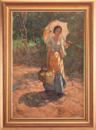 Lot 29 - Fernando Amorsolo (Filipino 1892-1972) Girl...