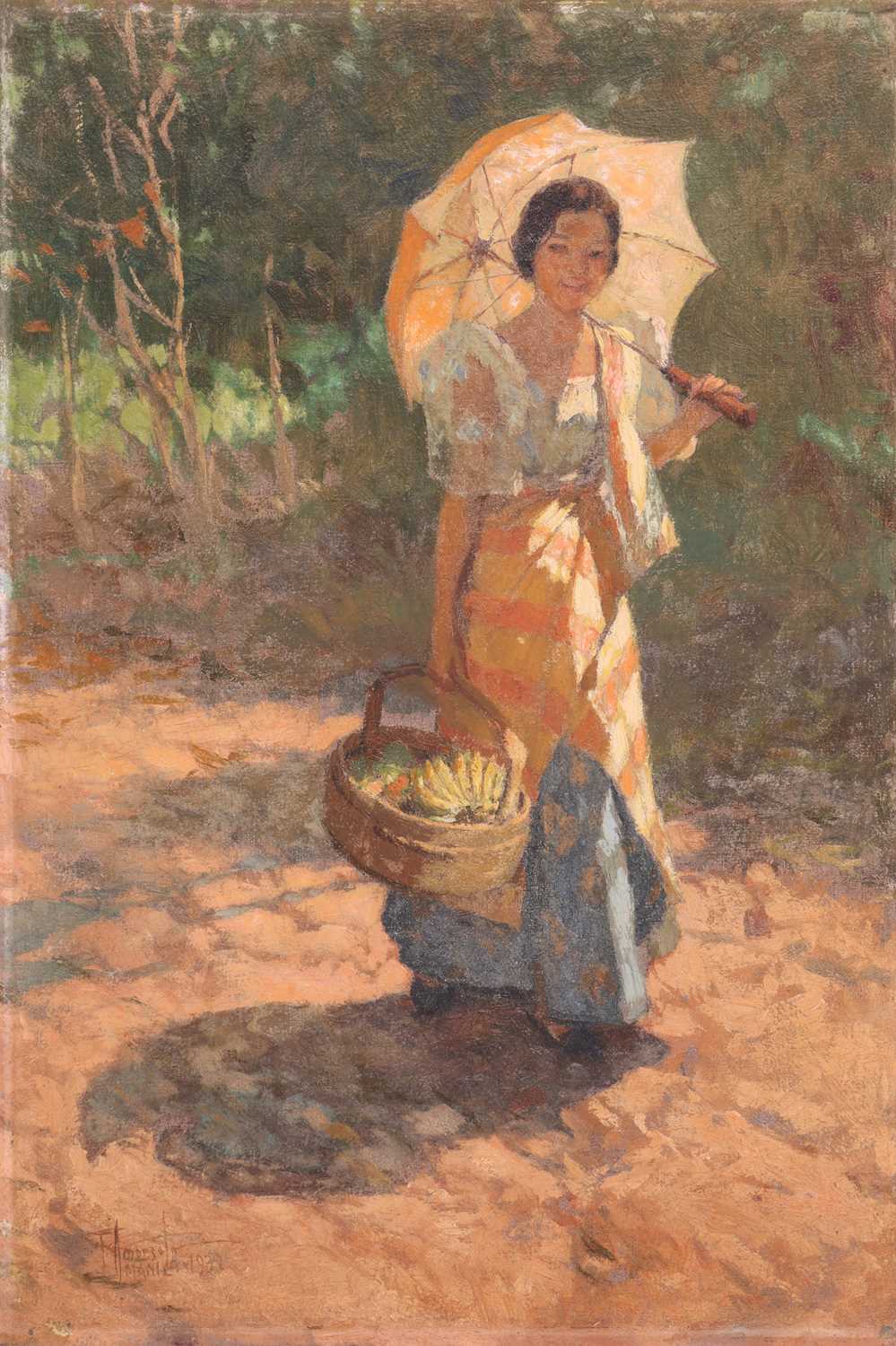 Lot 29 - Fernando Amorsolo (Filipino 1892-1972) Girl...