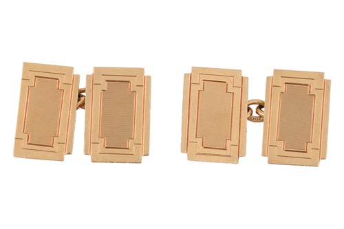 Lot 280 - A pair of cufflinks, of geometrical design,...