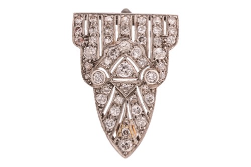 Lot 50 - An Art Deco-style diamond-set brooch, the...