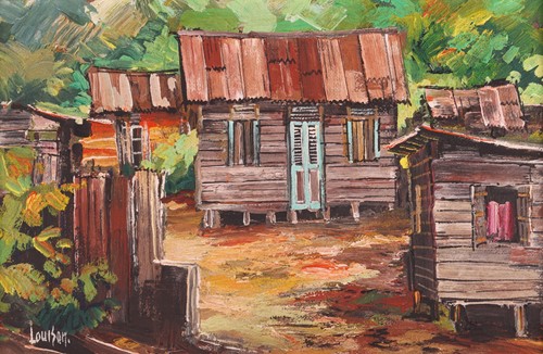 Lot 110 - Dermot Louison (Trinidadian 1932-2022) Village...