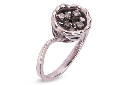 Lot 112 - A diamond-set ring in 18ct white gold, of...