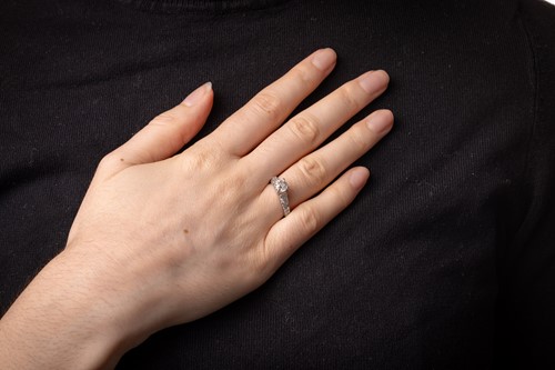 Lot 109 - A diamond solitaire ring in 18ct white gold,...