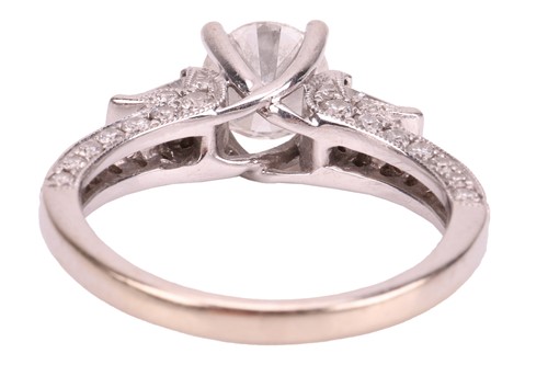 Lot 109 - A diamond solitaire ring in 18ct white gold,...