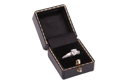 Lot 109 - A diamond solitaire ring in 18ct white gold,...