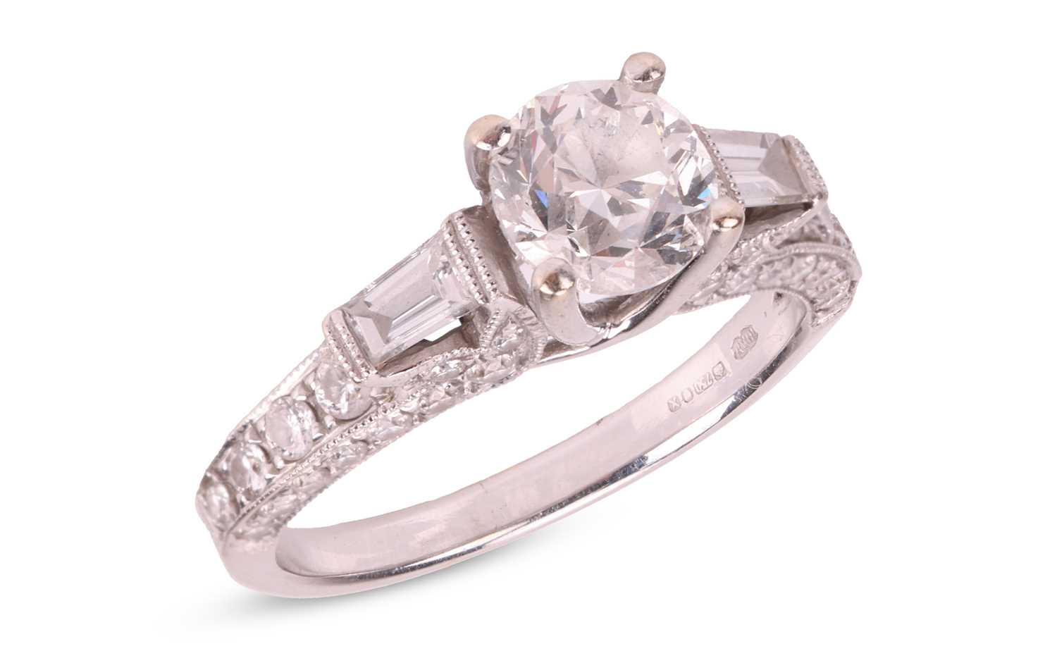 Lot 109 - A diamond solitaire ring in 18ct white gold,...