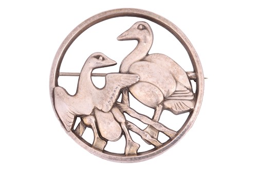Lot 260 - Georg Jensen - A duck brooch designed by Hugo...