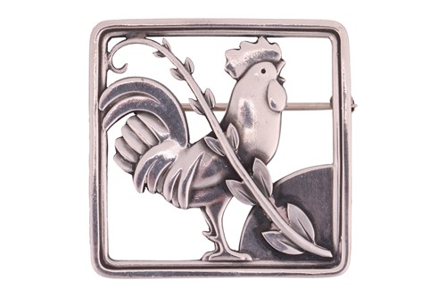 Lot 284 - Georg Jensen – A cockerel brooch designed by...