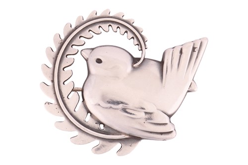 Lot 259 - Georg Jensen – A bird brooch designed by Arno...