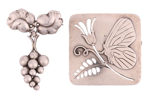 Lot 283 - Georg Jensen – Two brooches; The first a...