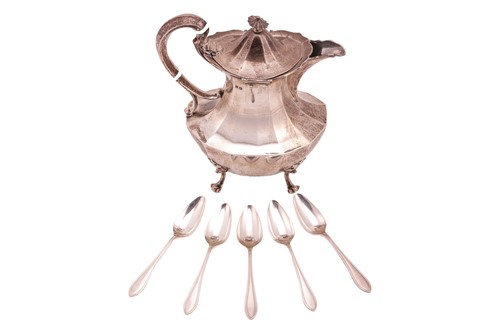 Lot 401 - A Scottish silver baluster hot water pot and...