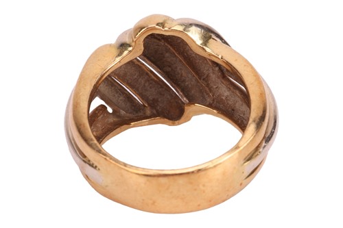Lot 69 - A two-tone dress ring in 18ct gold, of...