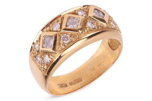 Lot 181 - A diamond-set ring, of a chequerboard design,...