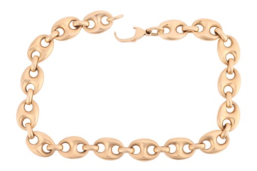 Lot 108 - An anchor link bracelet, fastened with a...