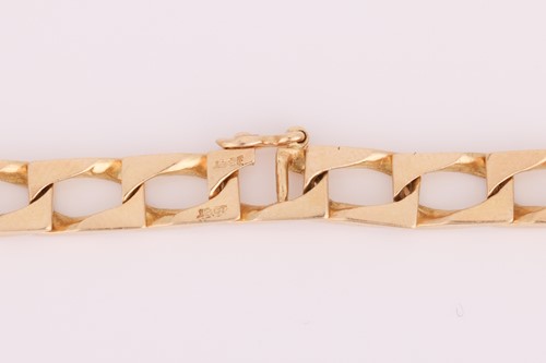 Lot 20 - A square curb link necklace, comprising a...