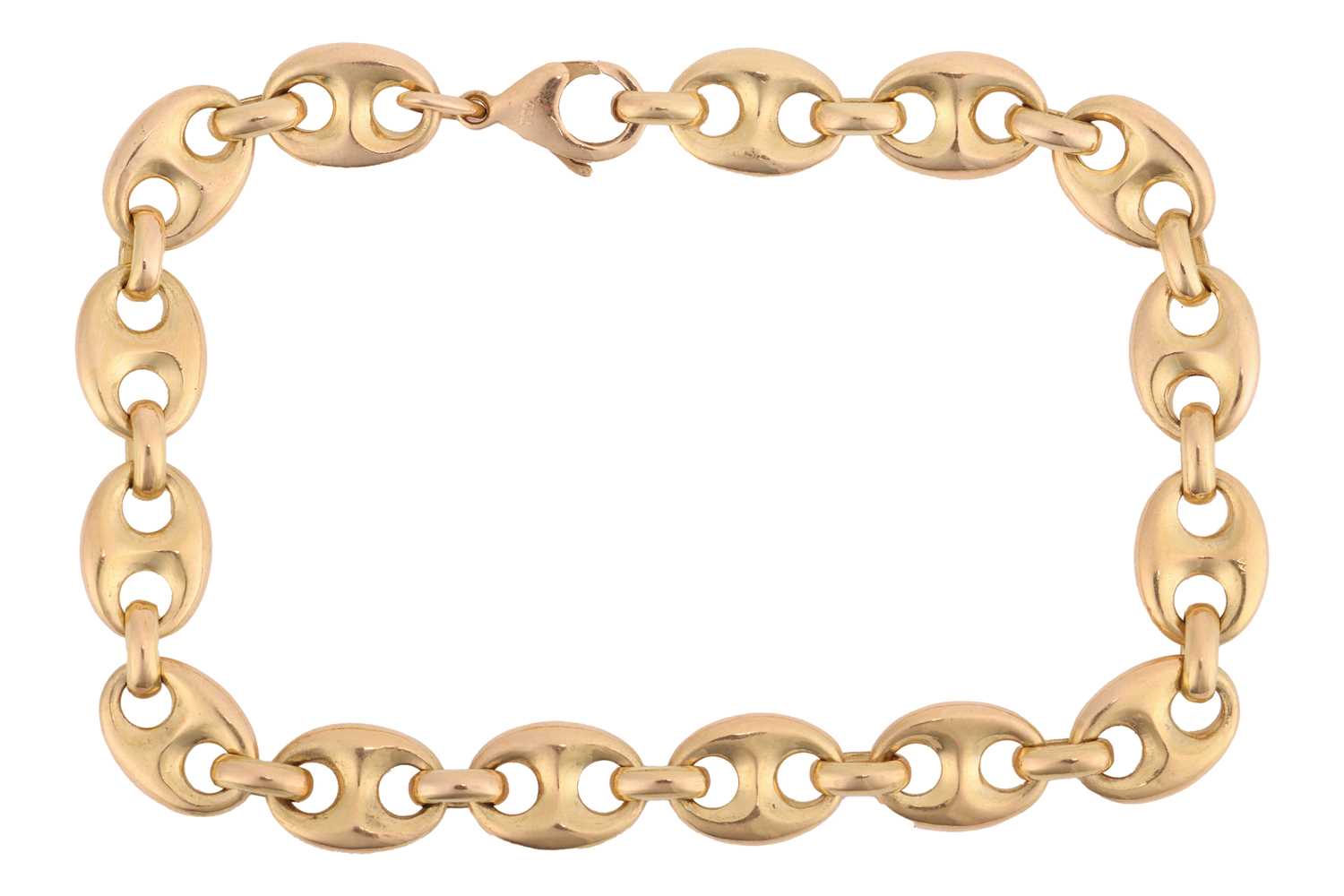 Lot 156 - An anchor link bracelet, fastened with lobster...