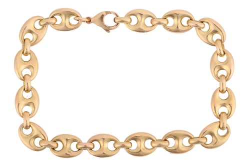 Lot 156 - An anchor link bracelet, fastened with lobster...