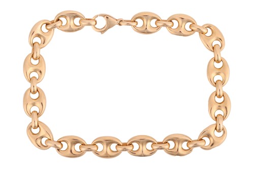 Lot 115 - An anchor link bracelet, fastened with lobster...
