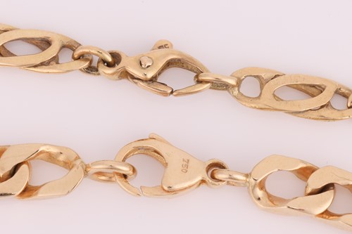 Lot 9 - A fancy curb link necklace measuring 46.0 cm...