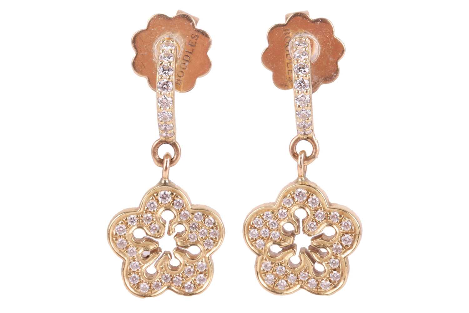 Lot 238 - Boodles - a pair of diamond-set 'Blossom...