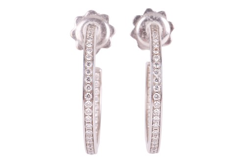Lot 224 - Mappin & Webb - a pair of diamond-set hoop...