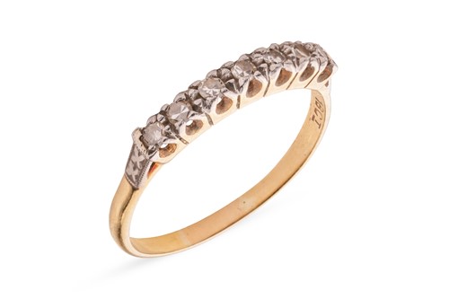 Lot 173 - A diamond-set half hoop ring, claw-set with...