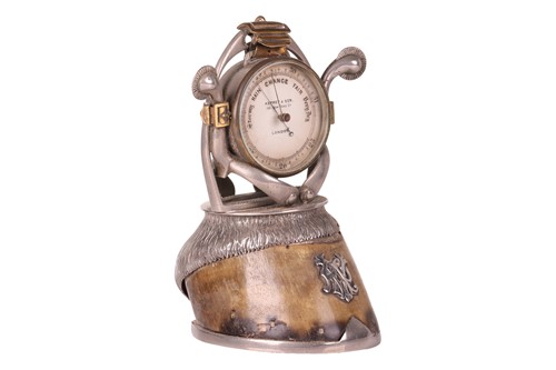 Lot 113 - Asprey & Son: an aneroid desk barometer of...