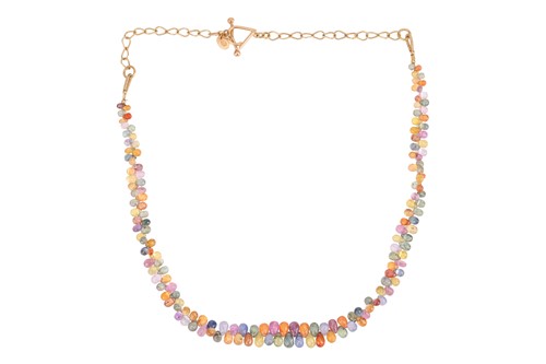 Lot 199 - A harlequin beaded necklace, comprising a...