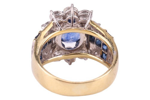 Lot 181 - An unheated Burmese sapphire and diamond dress...