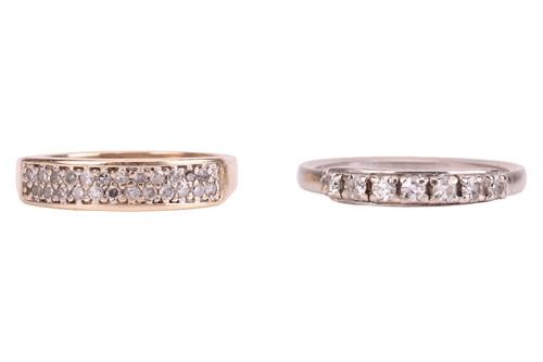 Lot 12 - Two rings; comprising a diamond-set...