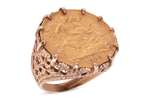 Lot 4 - An Edward VII 1902 half sovereign in 9ct gold...