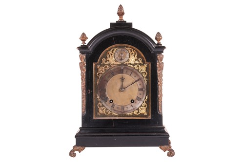 Lot 106 - A George III style ebonised bracket clock,...